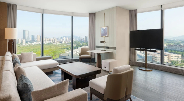 Двухместный люкс Deluxe с видом на город Shaoxing Marriott Hotel Shangyu