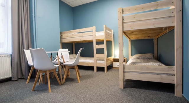 Кровать в общем номере Moon Hostel Wrocław