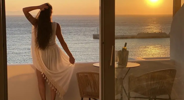 Двухместный номер Deluxe с балконом и с видом на море Avra Luxury Suites Mykonos