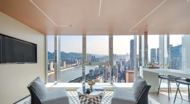 Люкс Дуплекс с видом на реку Chongqing Indition High Altitude Hotel