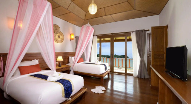 Вилла с 2 комнатами рядом с пляжем PingChan Koh Phangan Beachfront Resort