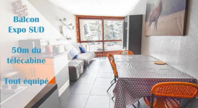 Студия Les Balcons de Villard, Studio Chaleureux 4-6 PERS 50m des pistes, Balcon exposé Sud, DRAPS NON COMPRIS