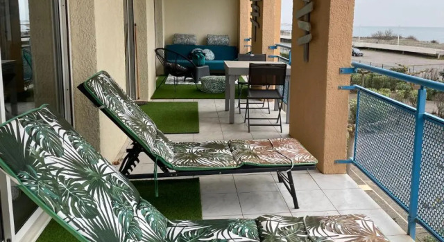 Belle vue mer, Book Lejlighed Hoteller i Vias Plage med pool, Swimmingpool
