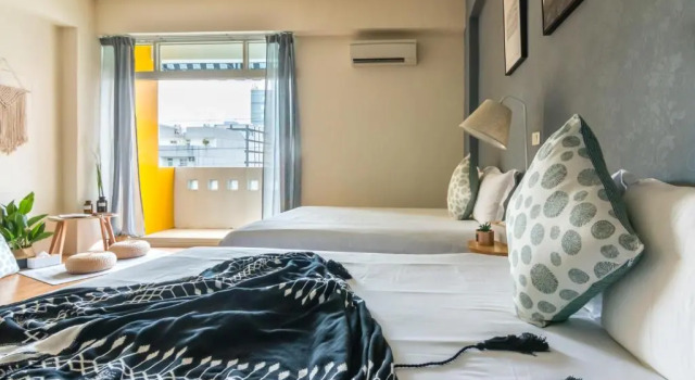 Deluxe firedobbelt værelse med altan Cozy Blue B&B