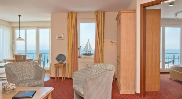 Апартаменты с 2 комнатами с видом на море SEETELHOTEL Ostseeresidenz Bansin mit Pool und unmittelbarer Strandnähe