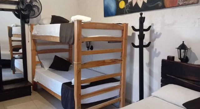 Кровать в общем номере Hostel Santander Aleman Terrace Vista