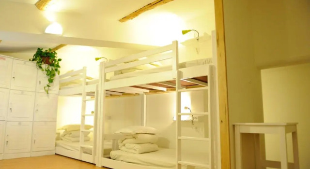 Кровать в общем номере (мужской номер) Peking Garden Youth Hostel-Houhai&Nanluoguxiang&Drum tower-Cafe&Bar&Movie night&Social area&Rooftop