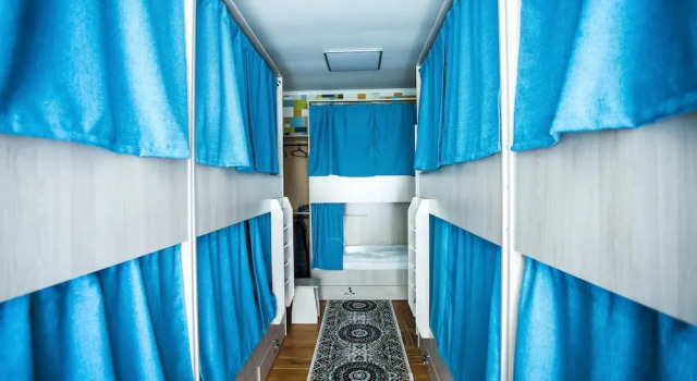 Łóżko w pokoju wieloosobowym Hostel Eleon