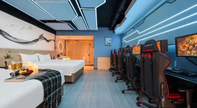 Кровать в общем номере Ye And Chen E-sports Movie Hotel (Shijiazhuang Xinshizhong Road Store)