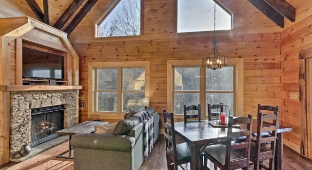 Hilltop Cabin on 5 Acres w/ Hot Tub & Waterfall!