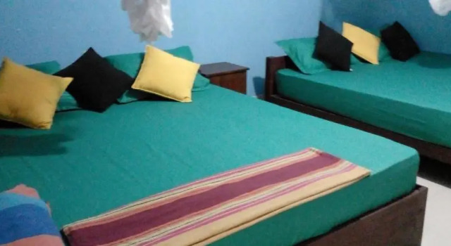Кровать в общем номере tree house and beautiful hostel sigiriya
