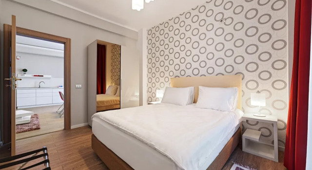 Апартаменты с 2 комнатами с балконом и с частичным видом Tomis Garden Apartments Mamaia