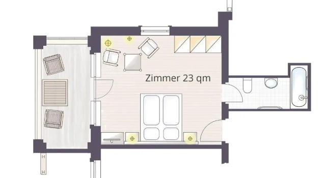 Двухместный номер Standard с балконом и с видом на море Hotel Villa Halliger