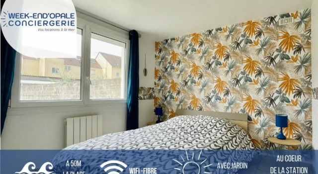 Коттедж c 1 комнатой Appartement à quelques pas de la plage avec jardin