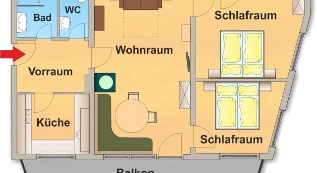 Апартаменты с 2 комнатами Appartements Stocker - Zur Schmiede