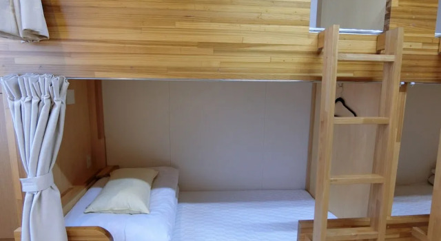 Кровать в общем номере Shimonoseki Hinoyama Youth Hostel KaikyonoKaze