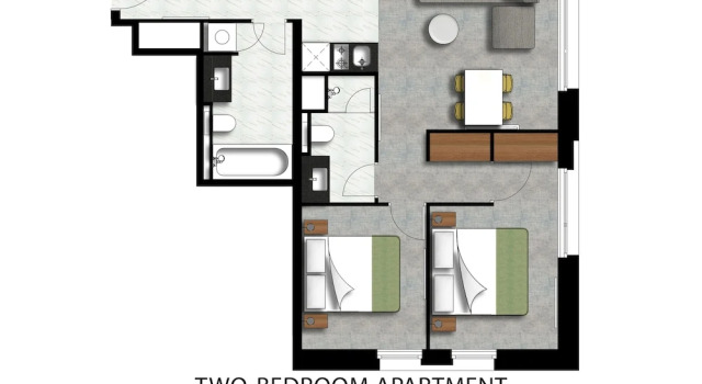 Апартаменты с 2 комнатами Adina Apartment Hotel Frankfurt Westend