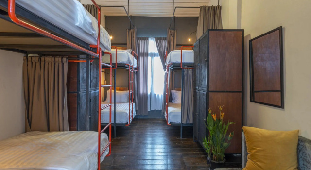 Кровать в общем номере Kanvela House