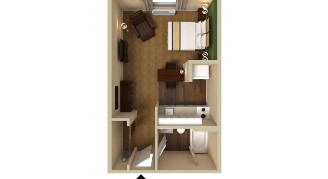 Двухместная студия Extended Stay America Suites - Raleigh - North Raleigh - Wake Towne Dr