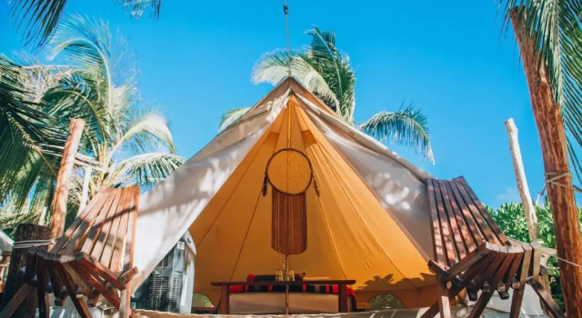 Tenda vista oceano Glamp Ikal Tulum