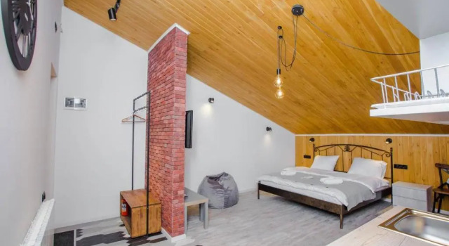 Studio in Old Tbilisi wwooden ceiling