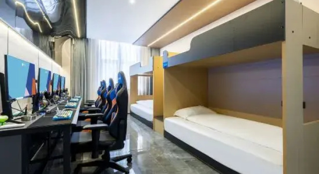 Кровать в общем номере i Electronic Sports Hotel (Nanjing Jiangbei New District)