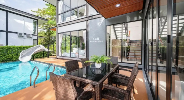 Коттедж с 3 комнатами с видом на парк AnB Loft 9 poolvilla close Jomtian beach