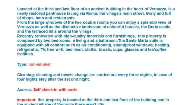 Santa Marta Rooms 23, Book Hotel Vernazza Cinque Terre