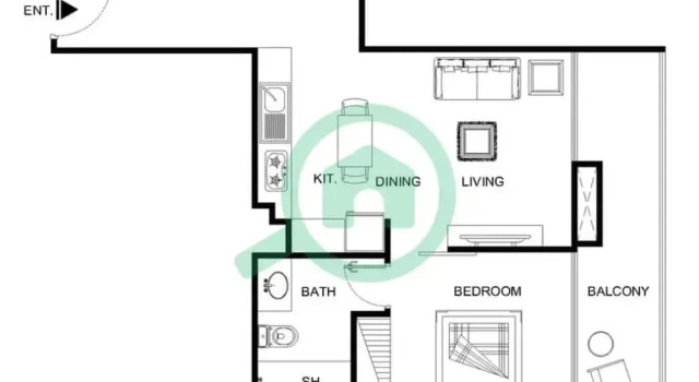 Апартаменты Modern 1-bed With Partial Sea Marina View