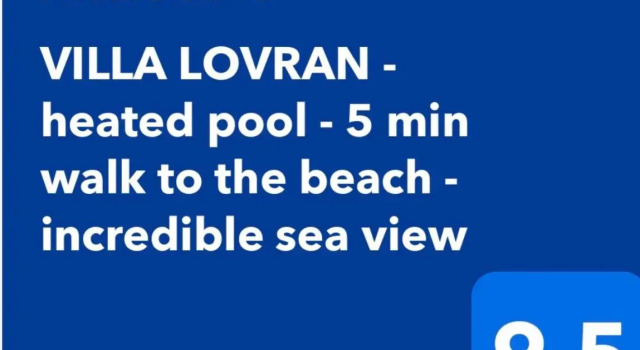 VILLA LOVRAN - heated pool - 5 min walk to the beach - incredible sea view