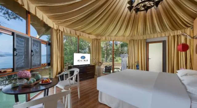 Тент с видом на озеро Qiandaohu Kaiyuan Life Hotel