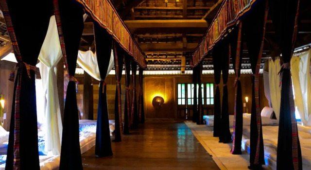 Кровать в общем номере Pu Luong Nature Lodge 2 Hieu Village - Hostel