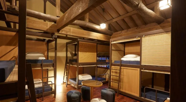 Кровать в общем номере Kutsukake Stay Naka-Karuizawa