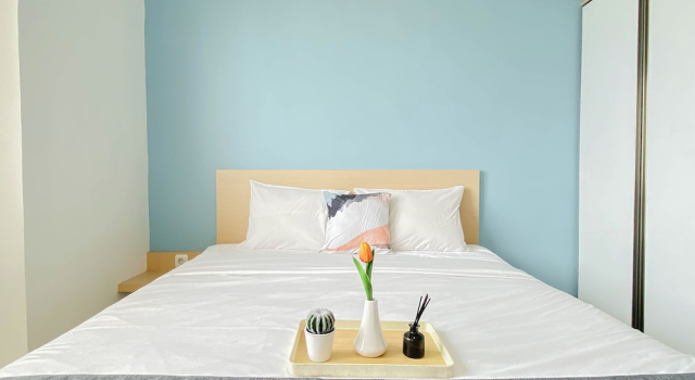 Cozy With Blue Accent 2Br At Podomoro Golf View Apartment