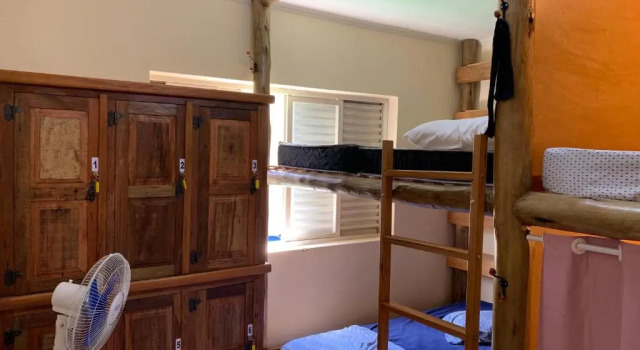 Кровать в общем номере Pousada e Hostel Passos I Su¿s
