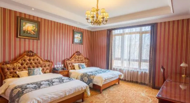 Кровать в общем номере Jinyu Zuo'an Hot Spring Hotel