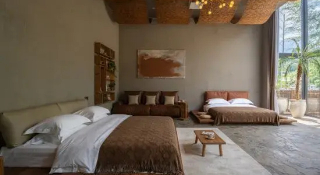 Люкс Gu Yu shan ju an Ji man life art designer private soup resort hotel zhuan