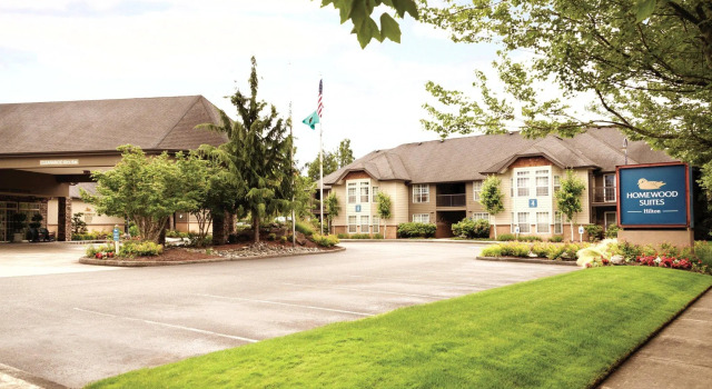 Кровать в общем номере Homewood Suites by Hilton Vancouver-Portland