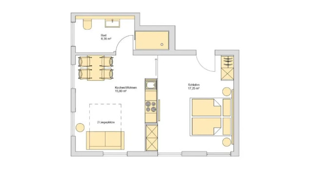 Апартаменты c 1 комнатой Sternen Bohlingen Aparthotel