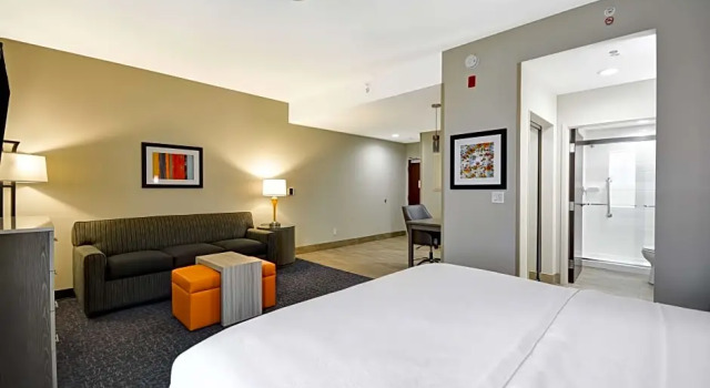 Двухместная студия-люкс Mobility / Hearing Accessible Roll-In Shower Homewood Suites by Hilton Orlando Theme Parks