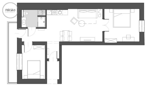 Апартаменты Deluxe с 2 комнатами Relaks Apartamenty