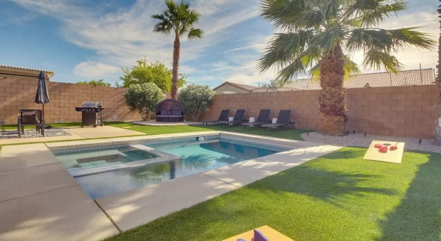 Game Room, Hot Tub & Gas Grill: Chic Indio Oasis!