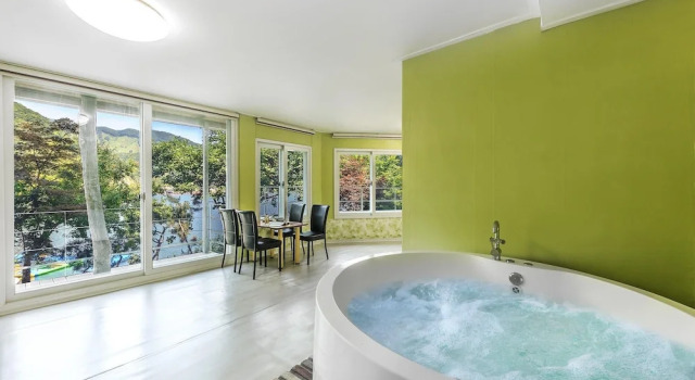 Номер Standard c 1 комнатой с балконом и с видом на реку Gapyeong Clubviva Spa Pension