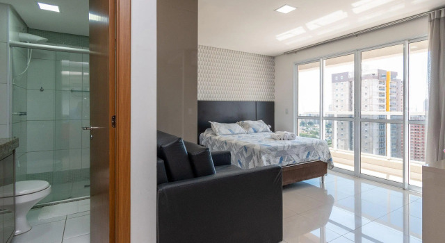 Flat completo - andar alto - Setor Bueno - Ed The Expression - WI-fi - Garagem - TH2205, Забронировать Отель Setor Bueno Гояния, рядом с Parque Vaca Brava