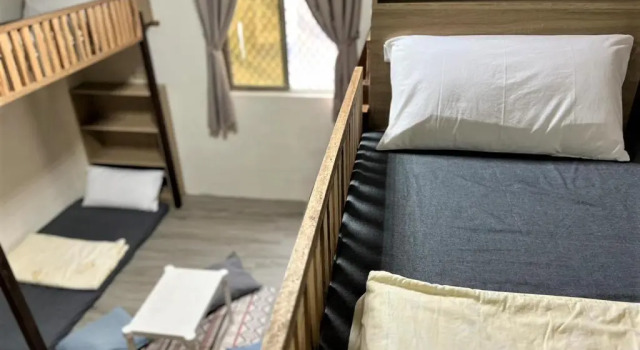 Кровать в общем номере Star-Moon B&B Green Island