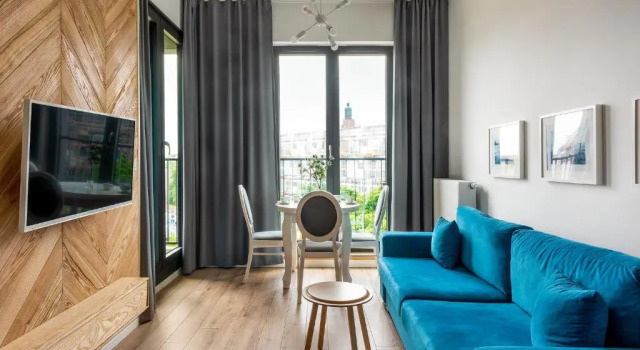 Апартаменты c 1 комнатой с видом на город apartamenty-wroc Księcia Witolda by the River