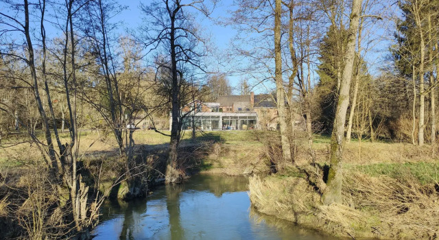 Water mill in Baillonville with swimming pool and sauna