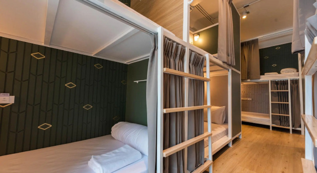 Кровать в общем номере Boxpackers Hostel Phranakorn