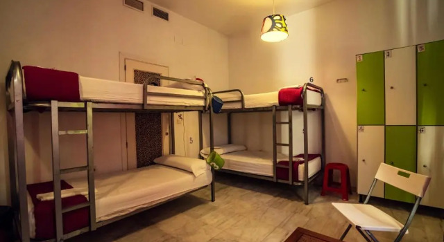 Кровать в общем номере La Flamenka Hostel