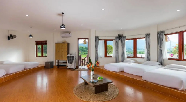 Кровать в общем номере Mộc Châu Eco Garden